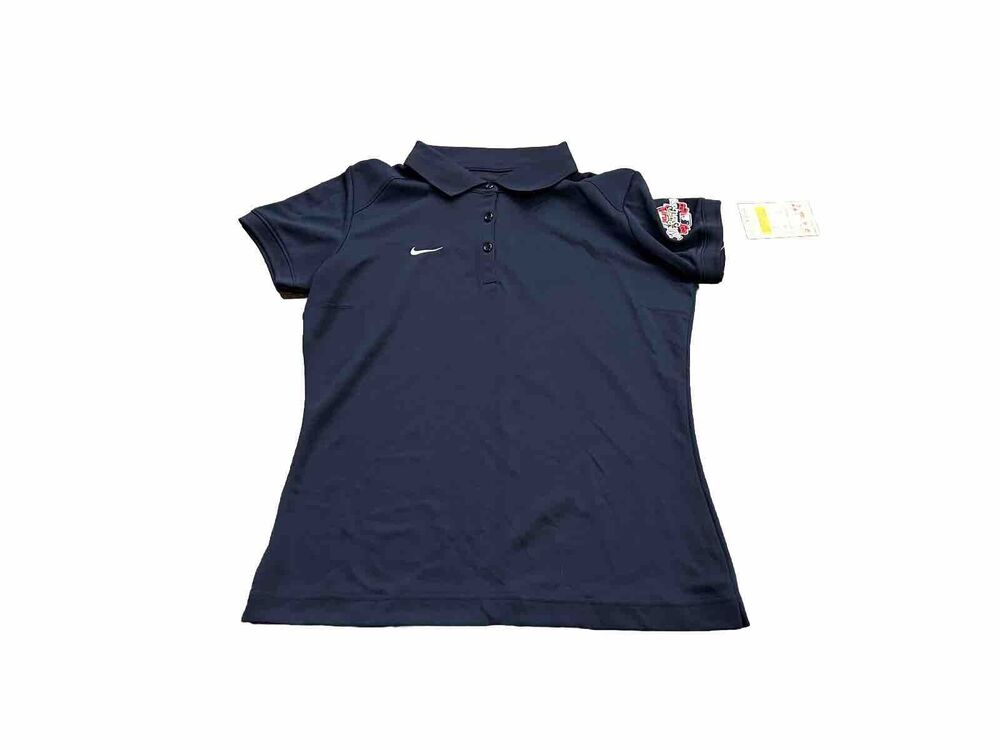 Nike Womens Navy 2009 MLB All Star Game 1/4 Button Up Polo Short Sleeve S NWT